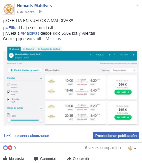 Oferta de vuelos a Maldivas