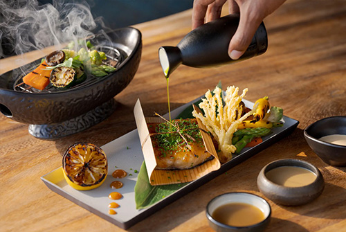 Gastronomía en restaurante Saoke