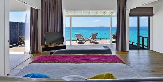 Interior de la Deluxe Water Villa