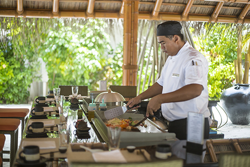 Teppanyaki en Sun Siyam Iru Fushi