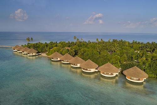 Vista aérea del Spa by Clarins en The Residence Maldives at Dhigurah