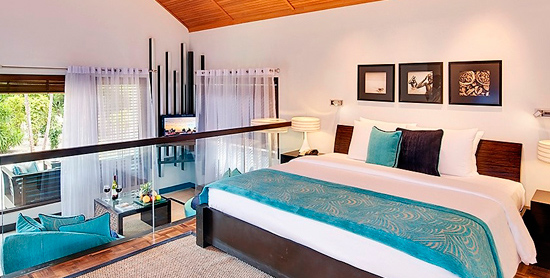 Interior del Deluxe Bungalow del Velassaru Maldives