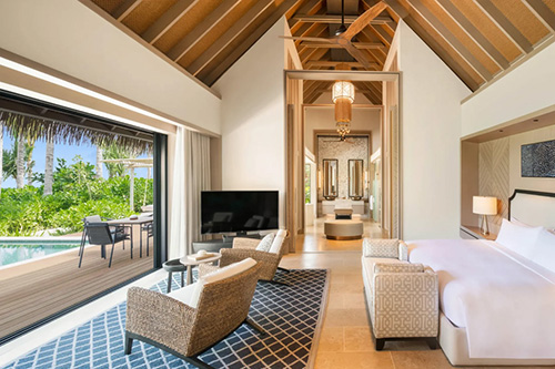 Beach Villa with Pool frente a la playa en Waldorf Astoria Maldives Ithaafushi